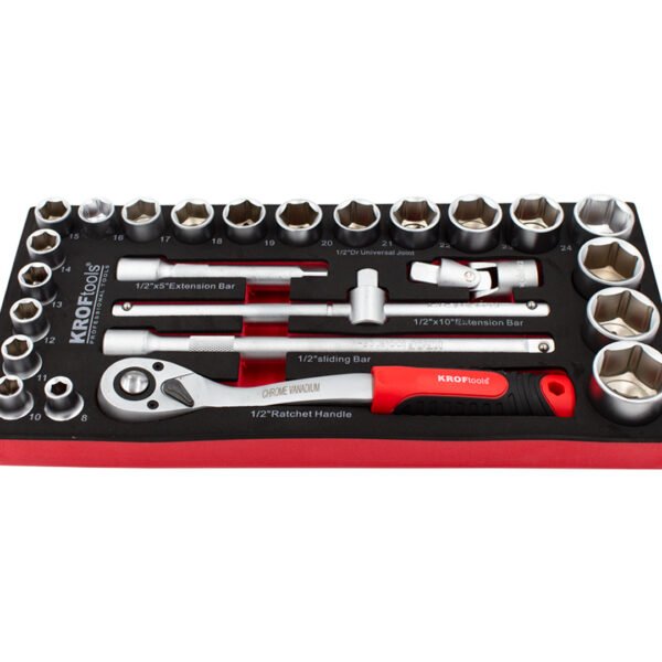 1/2″ SOCKETS AND RATCHET SET 25PCS Ref: 8515